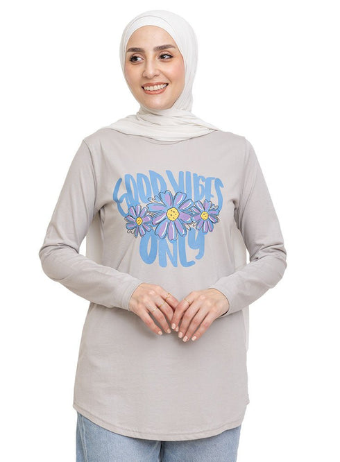 Silver Printed Long - Sleeve Design 19 - Khotwh